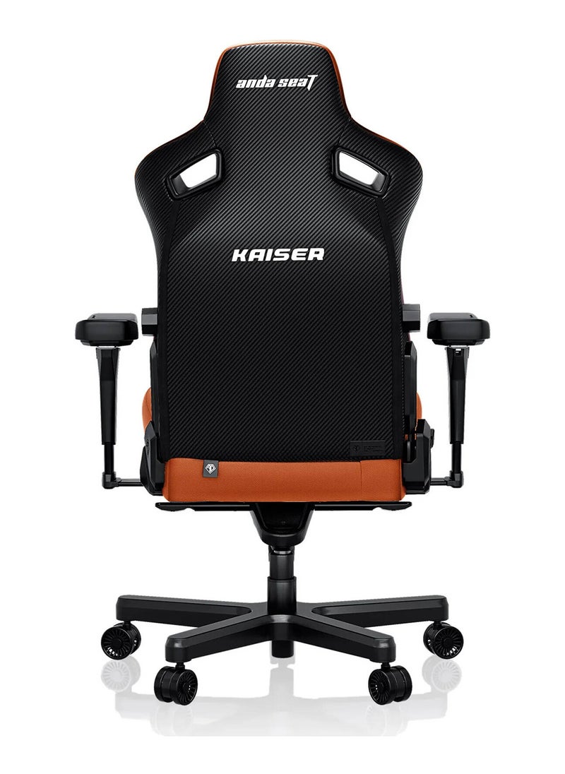 AndaSeat Kaiser 3 Series Premium Gaming Chair, Premium PVC Leather, Large, Heavy-Duty Aluminum Wheel Base, Class-4 Gas Piston, 5MM PU Covered Wheels, Blaze Orange | AD12YDC-L-01-O-PVC