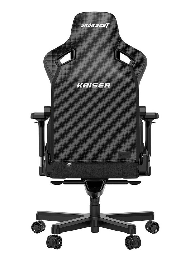 AndaSeat Kaiser 3 Series Premium Ergonomic Gaming/Office Chair, Linen Fabric, XL Size (Enlarged), Heavy-duty Aluminum Wheel Base, 65MM PU Covered Wheels, CARBON BLACK | AD12YDC-XL-01-B-CF