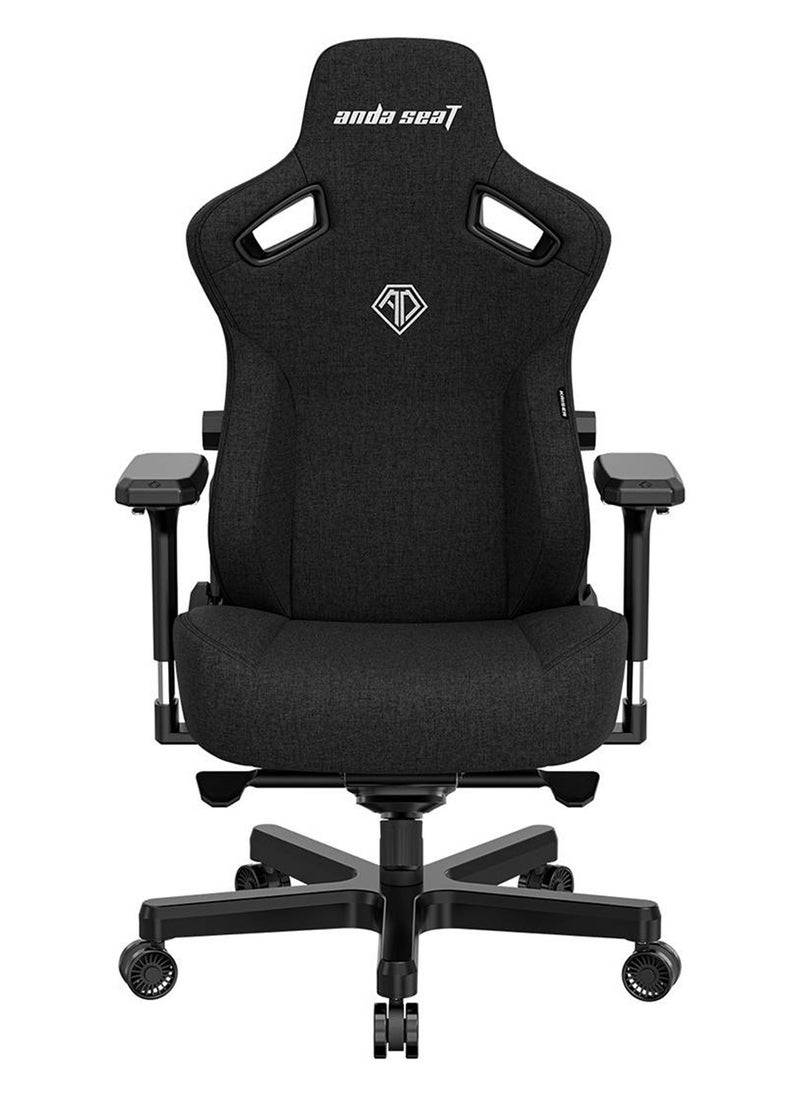 AndaSeat Kaiser 3 Series Premium Ergonomic Gaming/Office Chair, Linen Fabric, XL Size (Enlarged), Heavy-duty Aluminum Wheel Base, 65MM PU Covered Wheels, CARBON BLACK | AD12YDC-XL-01-B-CF