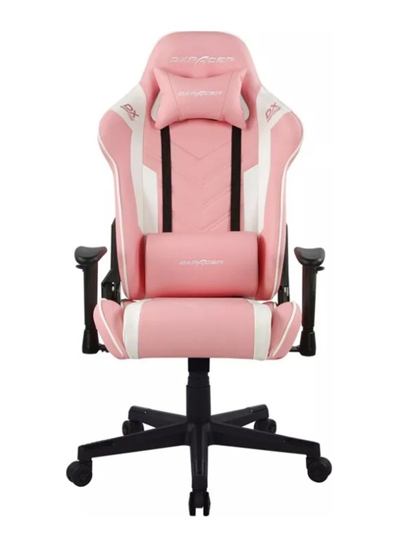 DXRacer Prince Series P132 Gaming Chair, 1D Armrests with Soft Surface, Pink and White | GC-P132-PW-F2-158