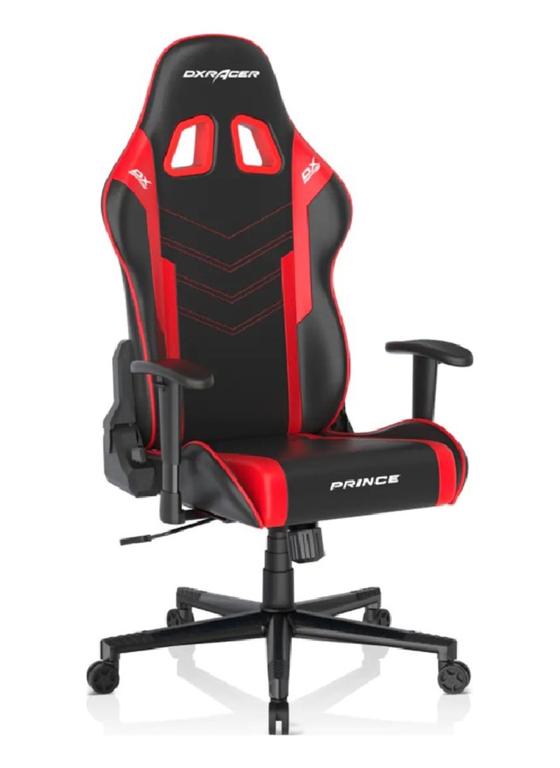 DXRacer Prince Series P132 Gaming Chair, 1D Armrests with Soft Surface, Black / Red | GC-P132-NR-F2-158