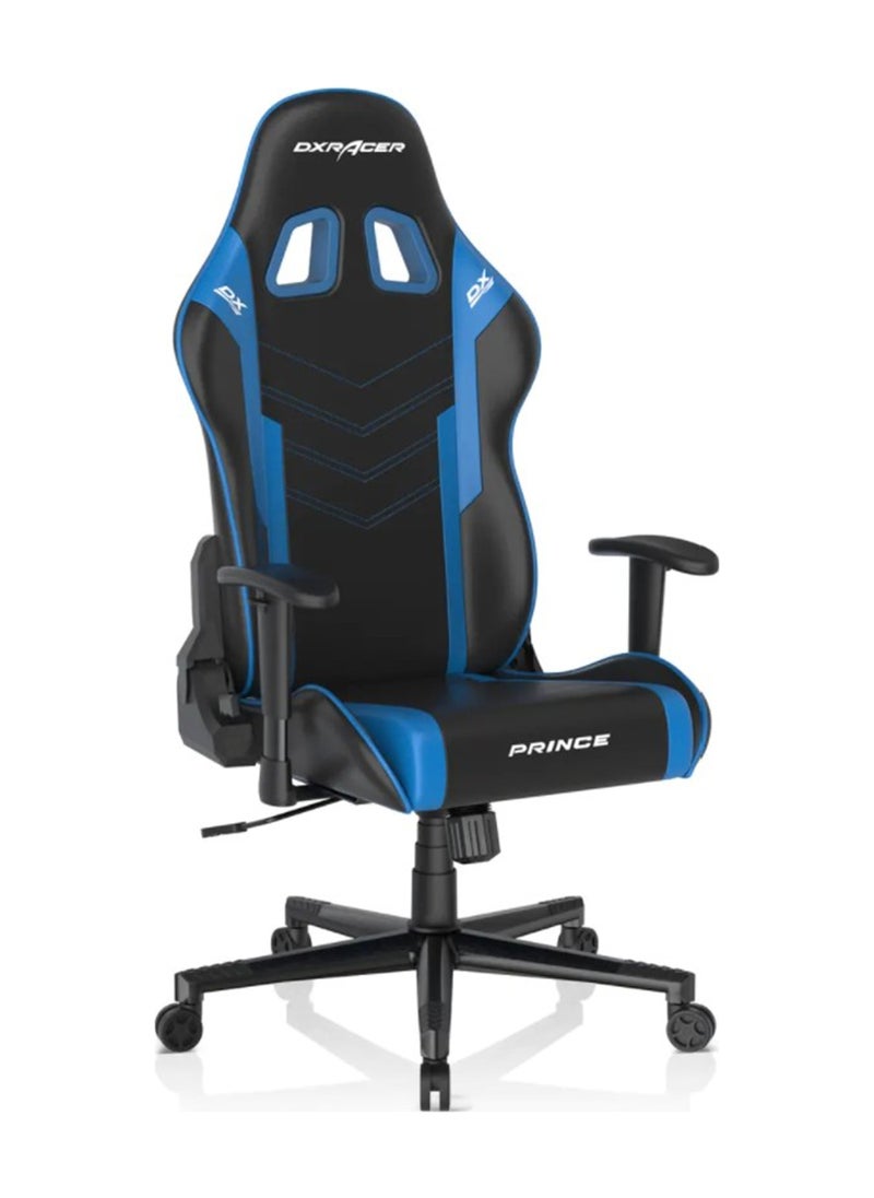 DXRacer Prince Series P132 Gaming Chair, 1D Armrests with Soft Surface, Black / Blue | GC-P132-NB-F2-158