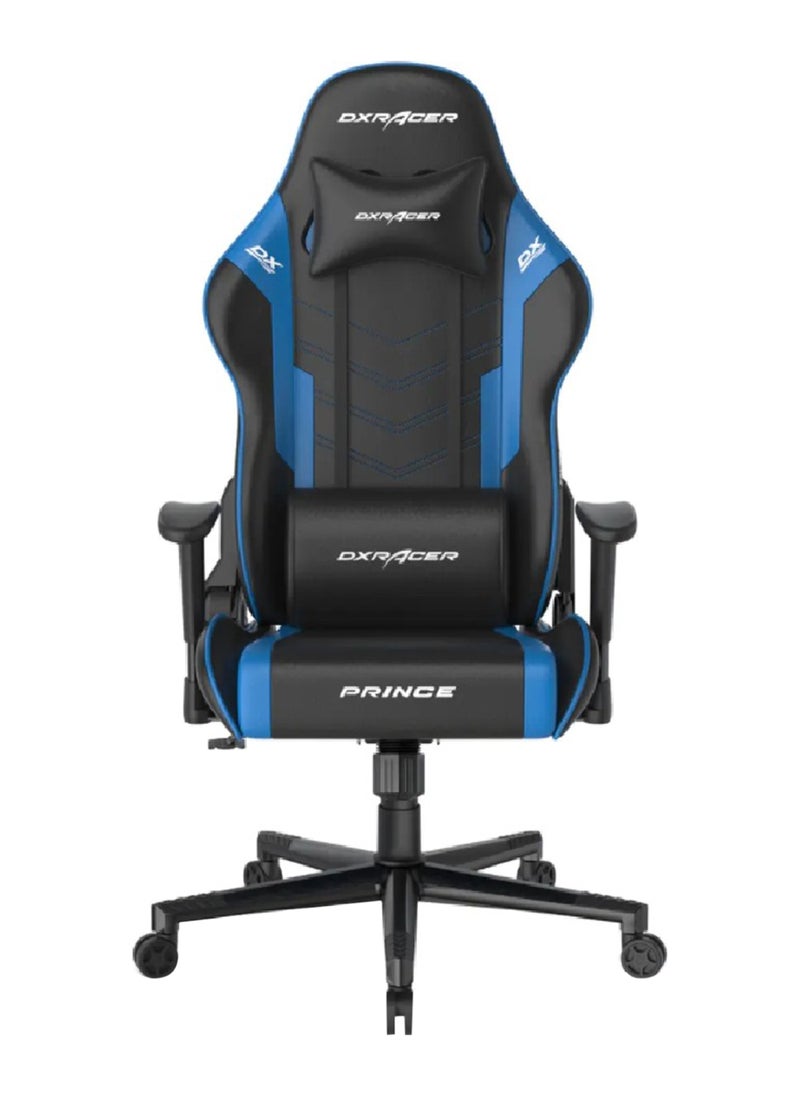 DXRacer Prince Series P132 Gaming Chair, 1D Armrests with Soft Surface, Black / Blue | GC-P132-NB-F2-158