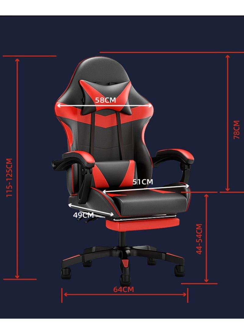 Gaming Chair with Footrest, Racing Gaming Chair, Computer Gamer Chair Ergonomic Game Chair with Adjustable Headrest and Lumbar Support