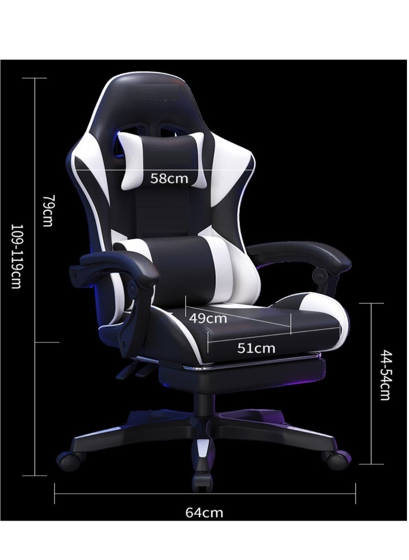 Gaming Chair with Footrest, Racing Gaming Chair, Computer Gamer Chair Ergonomic Game Chair with Adjustable Headrest and Lumbar Support