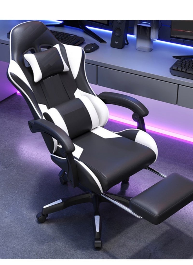 Gaming Chair with Footrest, Racing Gaming Chair, Computer Gamer Chair Ergonomic Game Chair with Adjustable Headrest and Lumbar Support