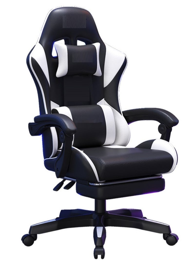 Gaming Chair with Footrest, Racing Gaming Chair, Computer Gamer Chair Ergonomic Game Chair with Adjustable Headrest and Lumbar Support