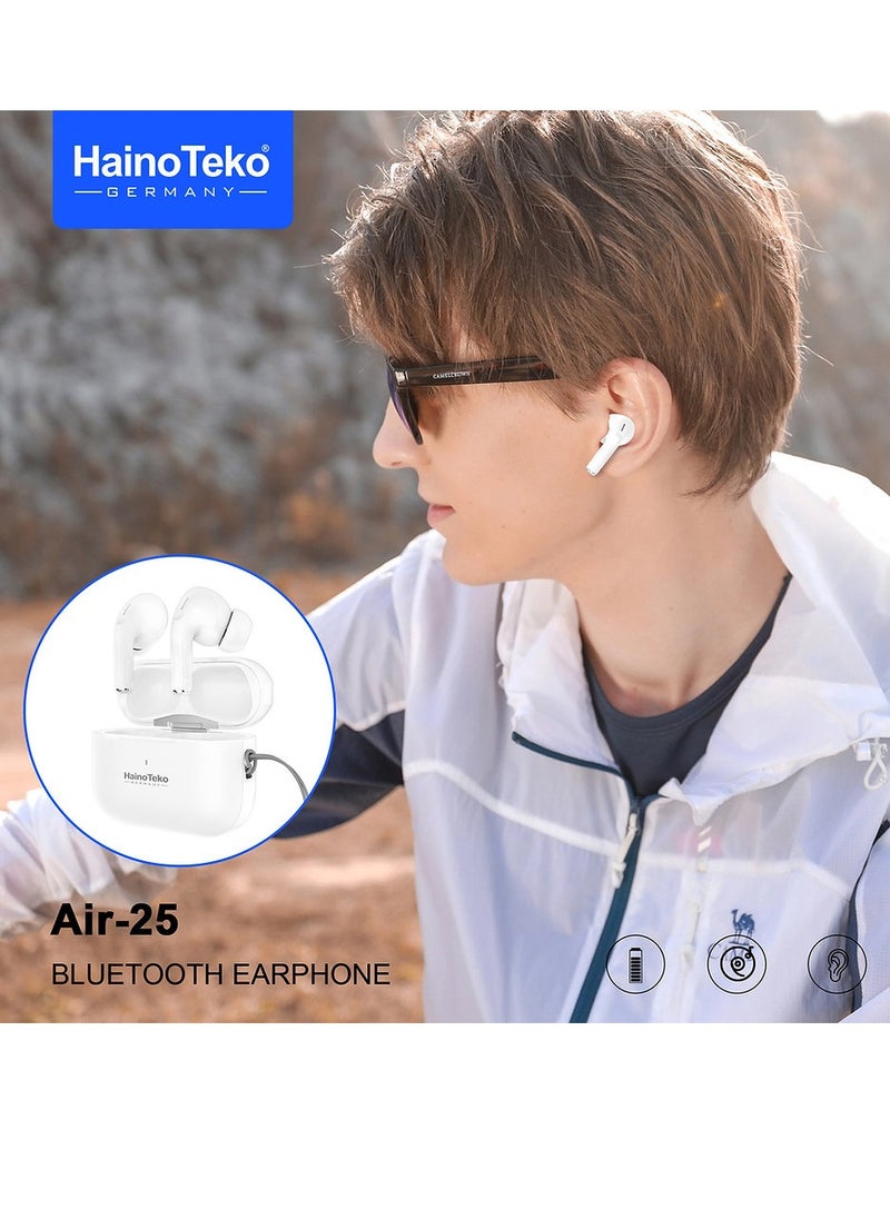 Haino Teko Air 25 True Wireless Bluetooth Earphones With Bass Rich Sound and Super Clear Microphone