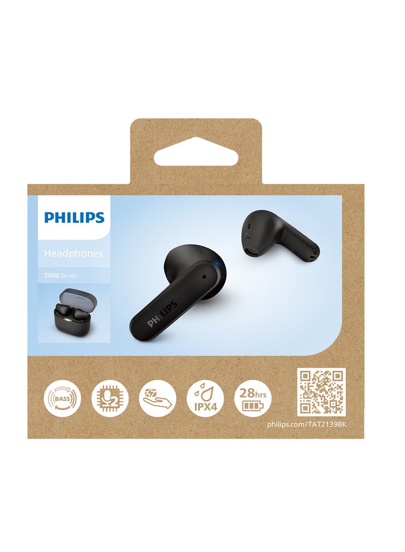 True Wireless Earbuds, Dynamic Bass Pocket-Sized Charging case, Clear Calls, IPX4, 28 Hours Playtime Black