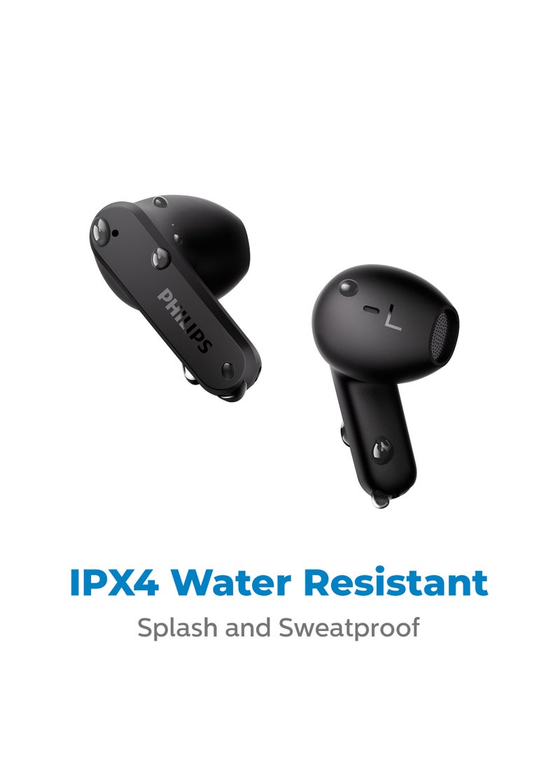 True Wireless Earbuds, Dynamic Bass Pocket-Sized Charging case, Clear Calls, IPX4, 28 Hours Playtime Black