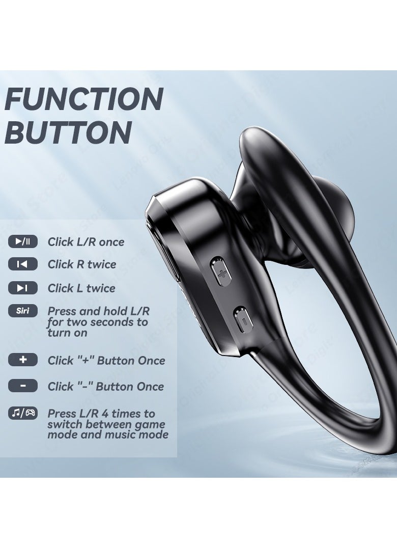 XT80 Bluetooth Earphones, Noise Reduction Wireless Earphones, Comfortable Waterproof Headsets With Mic, Durable Portable High Quality Earbuds For Listening Music, (Black)