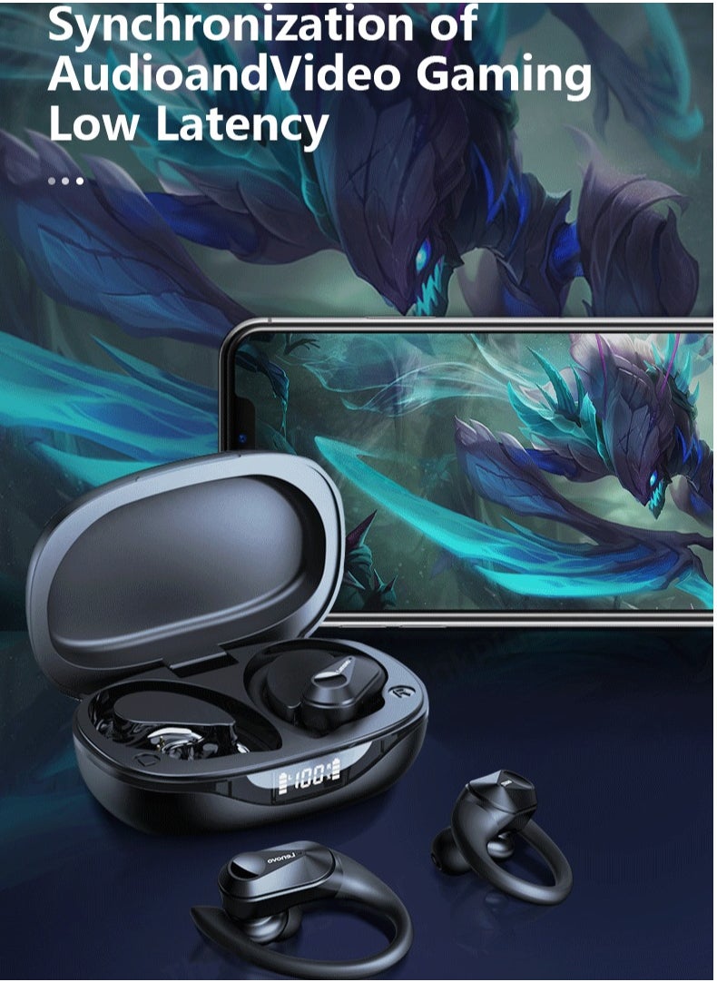 LP75 Bluetooth Earphones, Wireless Headphones LED Digital Display, Noise Reduction High Bass Sound In Ear Earbuds, Waterproof Durable Headsets With Built In Microphone, (1pc, White)