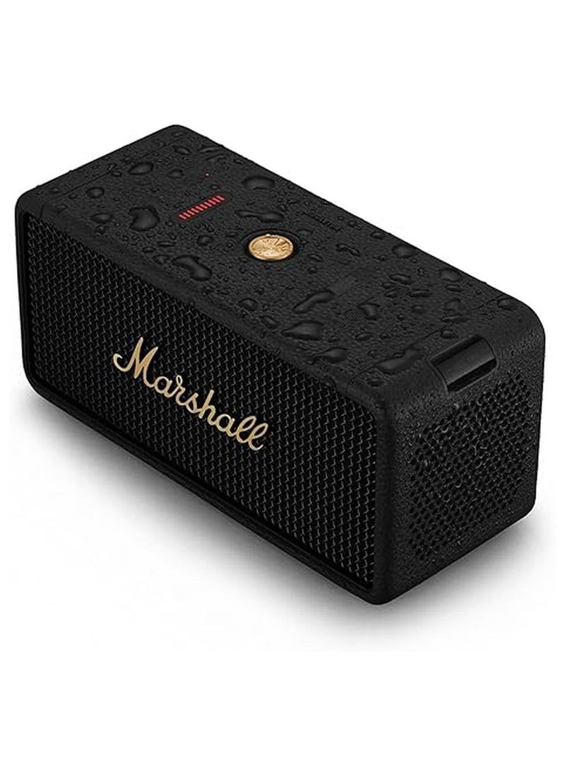 Middleton Bluetooth Portable Speaker For Outdoor Adventures, 20+ Hours Of Wireless Playtime/ Water Resistant 50W / Stereo Sound - Black/Brass