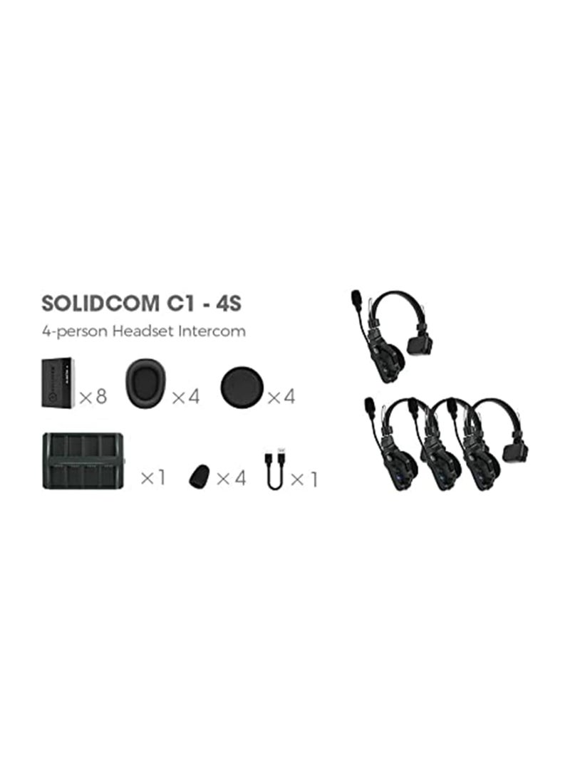 Solidcom C1-4S Full-Duplex Wireless DECT Intercom System with 4 Headsets (1.9 GHz)