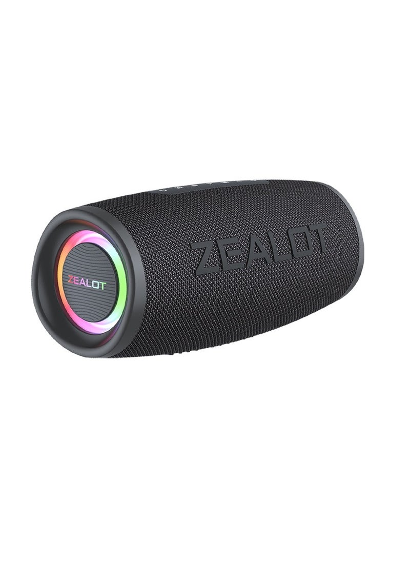 ZEALOT S56 40W Bluetooth Speakers, Outdoor Portable Subwoofer, EQ Mode Wireless Speaker, Dual Pairing, Waterproof IPX5 8000mAh Battery, 24 Hours Playtime Loud Stereo, Booming Bass For Outdoor/Home/Car