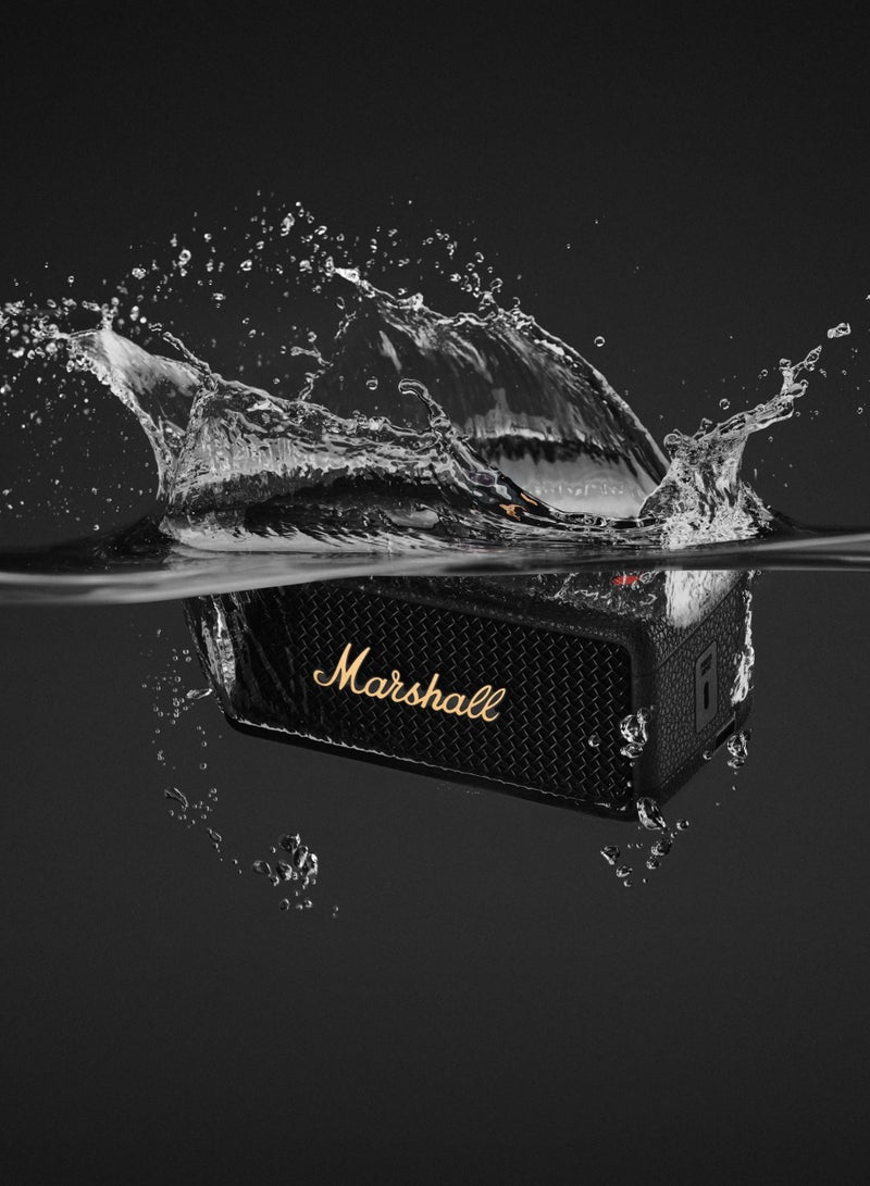 Emberton III Portable Bluetooth Speaker - Water Resistant Wireless Speaker Portable Speaker With 32+ Hours Of Playtime Black and Brass