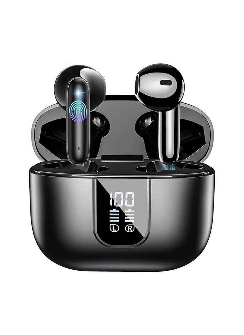 Wireless Earbuds Bluetooth 5.4, in Ear buds 6 Mic ENC Noise Cancelling for Clearer Call, Earphones Deep Bass Stereo, LED Power Display 35H Playtime IP7 Waterproof Sport Headphones for Android iOS Coal ﻿