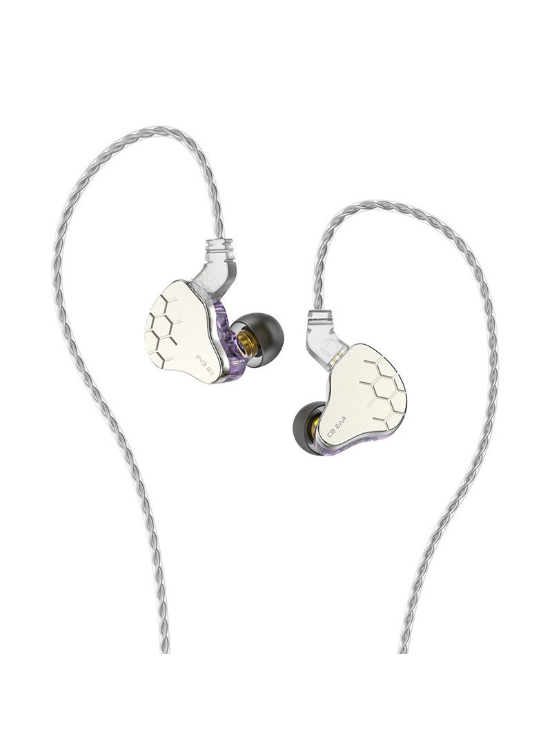 KBEAR lark Kuibao Skylark Ring Iron K Song Wire Control Ear-Hanging hifi Fever Monitor Headset In-Ear Purple standard