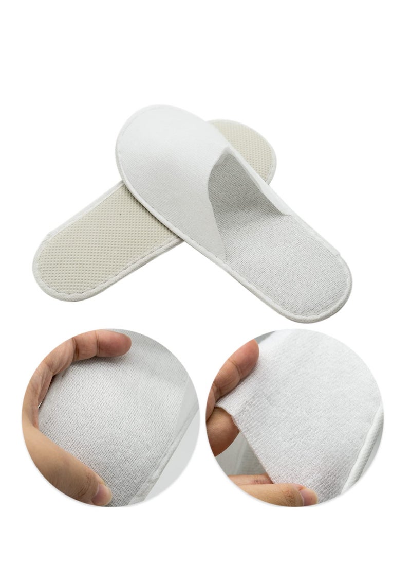 Disposable Closed Toe Slippers, Portable Travel Slippers, Non-Slip Unisex Eco-Friendly Indoor Slippers for Spa, Hotel, Guests, Home, Travel, 6 Pairs White Disposable Slippers for Women Men