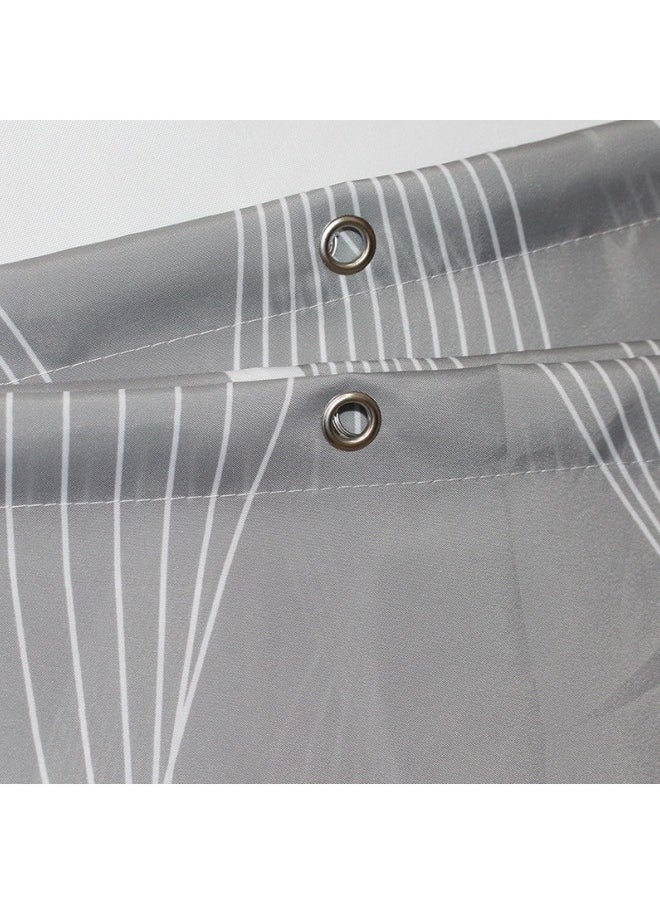 Striped Polyester Shower Curtain, Machine Washable Modern Home Ba0throom Decoration, 180x180 cm, Gray