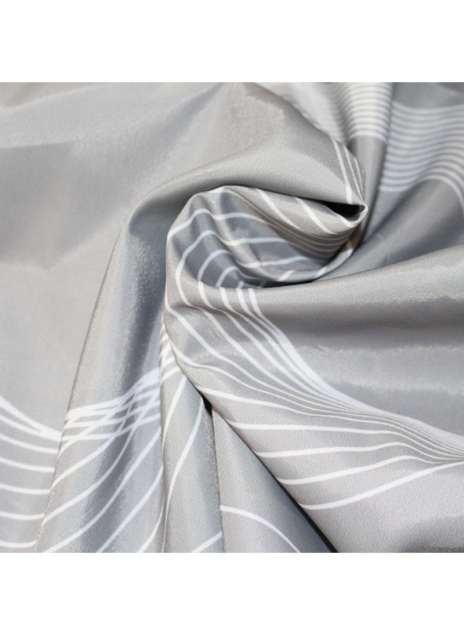 Striped Polyester Shower Curtain, Machine Washable Modern Home Ba0throom Decoration, 180x180 cm, Gray