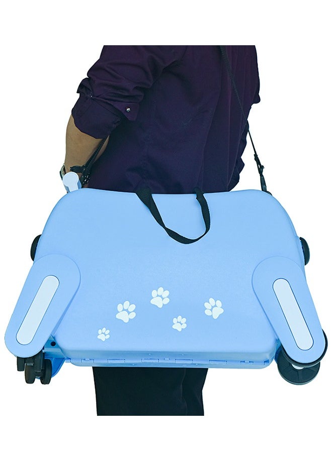 Blue Puppy Children's Suitcase Can Be Single Shoulder Strap Roller Can Be Ridden And Pulled Blue