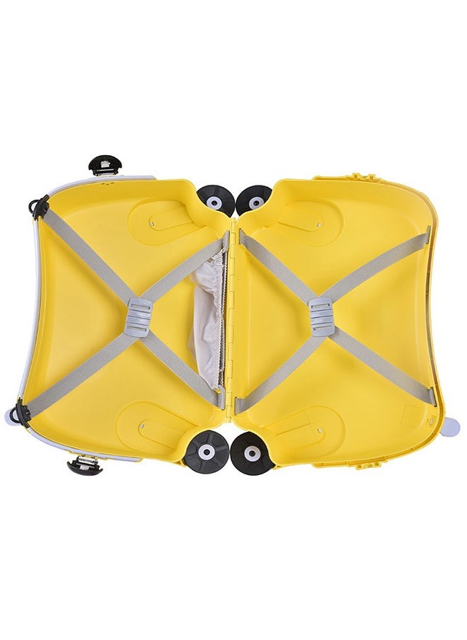 Yellow Puppy Children's Suitcase Can Be Single Shoulder Strap Roller Can Be Ridden And Pulled Yellow