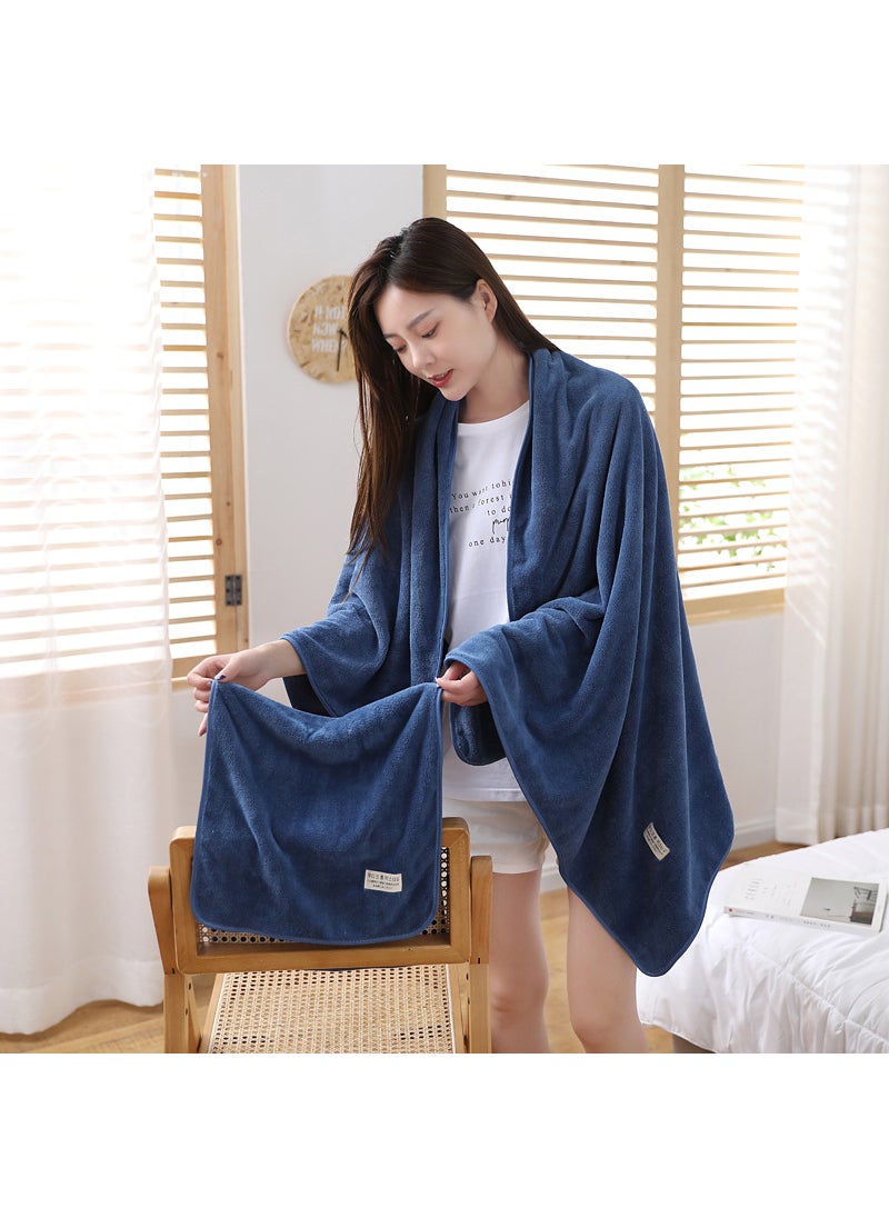 Oversized 90x150cm Towel Set Gift for Couples Elegant blue