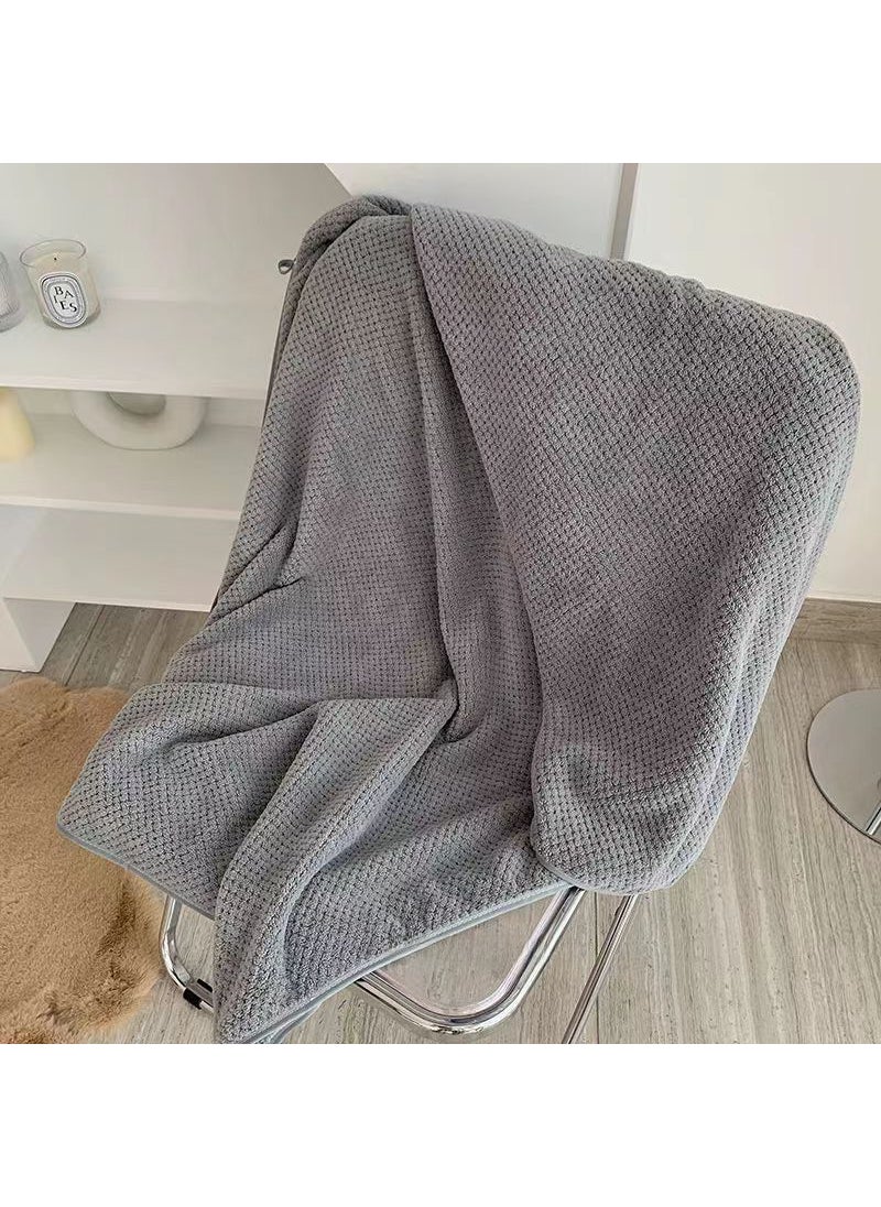 Thick Soft Absorbent Wearable Bath Towel Coral Fleece Unisex Beach Starry gray