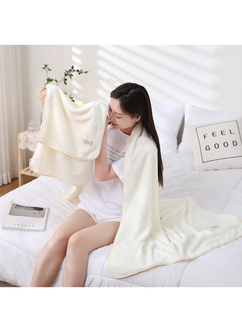 Oversized 90x150cm Towel Set Gift for Couples Elegant milk White