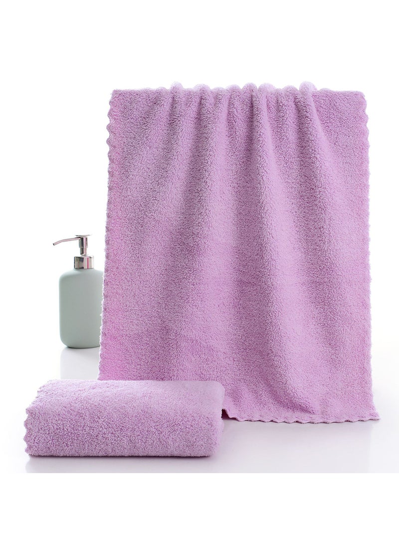 Luxury Coral Fleece Towels 70*140 Absorbent Soft Purple