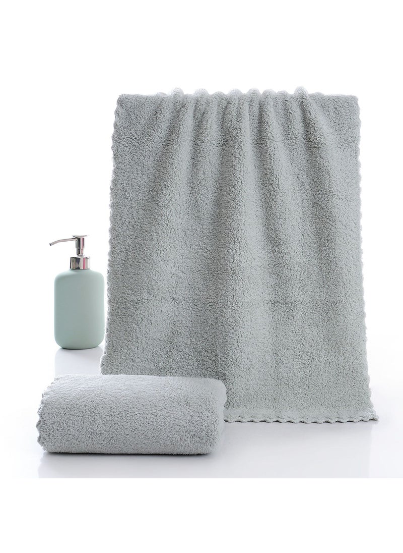 Luxury Coral Fleece Towels 70*140 Absorbent Soft Grey