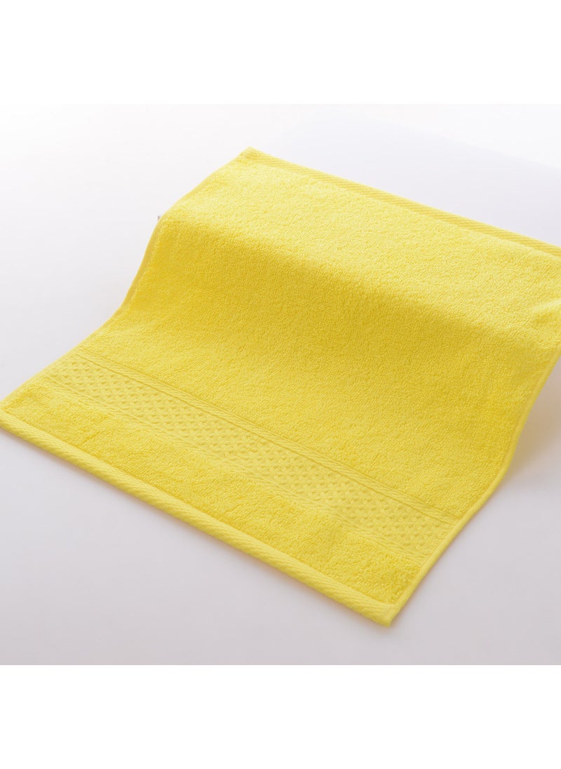 Factory wholesale plain household cotton square towel soft absorbent face towel labor protection gift towel textile Lemon yellow