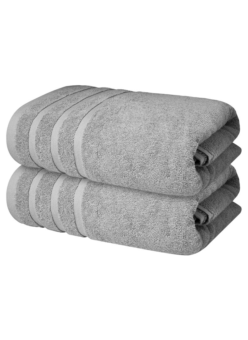 Premium Grey Bath Towels 100% Cotton 70cm x 140cm Pack of 2, Ultra Soft and Highly Absorbent Hotel and Spa Quality Bath Towels for Bathroom by Infinitee Xclusives