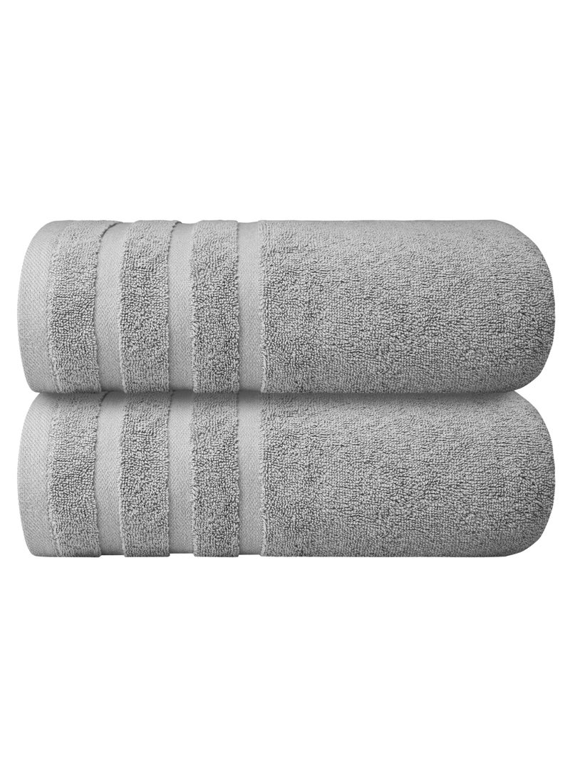 Premium Grey Bath Towels 100% Cotton 70cm x 140cm Pack of 2, Ultra Soft and Highly Absorbent Hotel and Spa Quality Bath Towels for Bathroom by Infinitee Xclusives