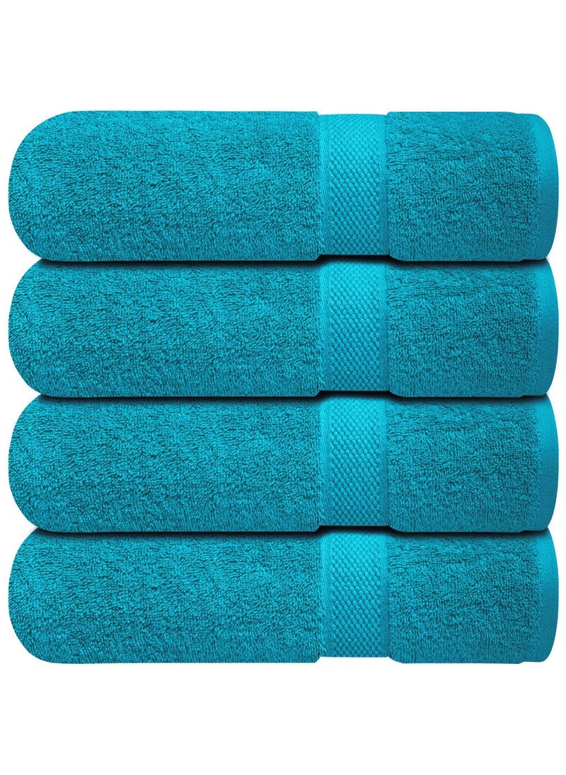 Premium Bath Towels Set Pack of 4-100% Ring Spun Cotton Towels - Teal Bath Towels 68cm x 137cm - Soft Feel, Quick Dry, Highly Absorbent Durable Towels, Perfect for Daily Use by Infinitee Xclusives