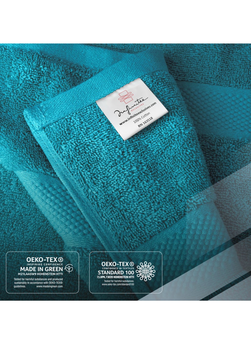 Premium Bath Towels Set Pack of 4-100% Ring Spun Cotton Towels - Teal Bath Towels 68cm x 137cm - Soft Feel, Quick Dry, Highly Absorbent Durable Towels, Perfect for Daily Use by Infinitee Xclusives