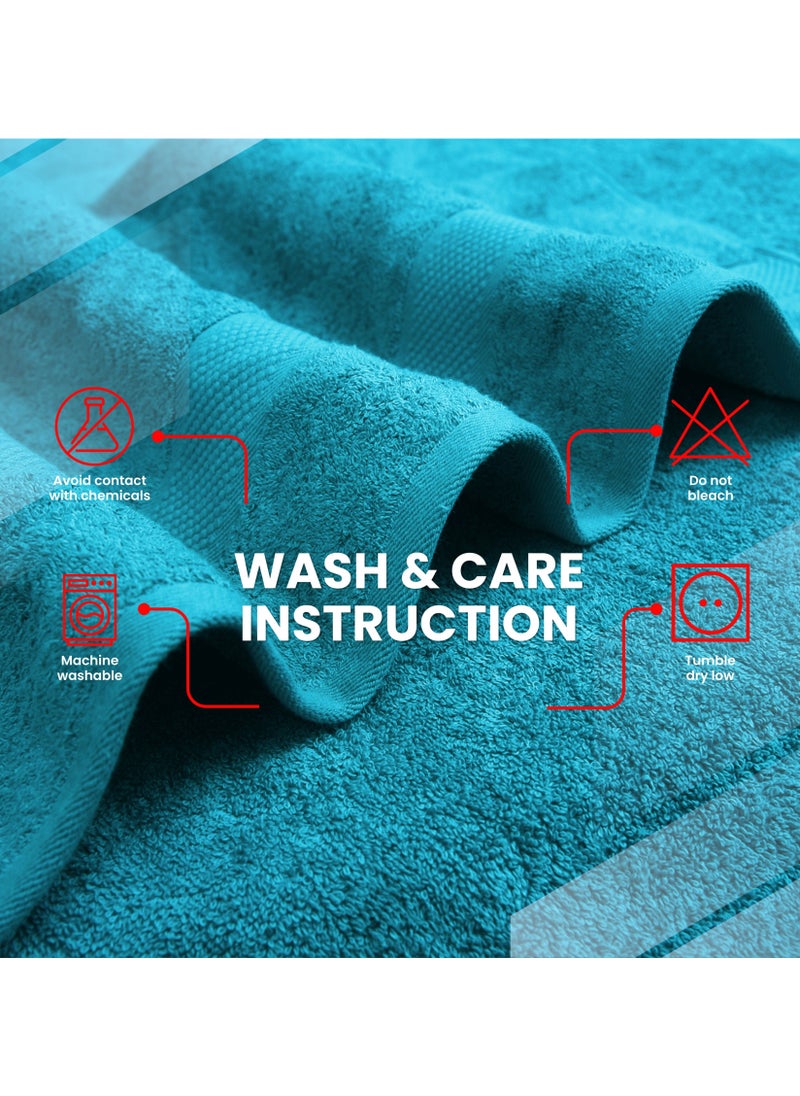 Premium Bath Towels Set Pack of 4-100% Ring Spun Cotton Towels - Teal Bath Towels 68cm x 137cm - Soft Feel, Quick Dry, Highly Absorbent Durable Towels, Perfect for Daily Use by Infinitee Xclusives