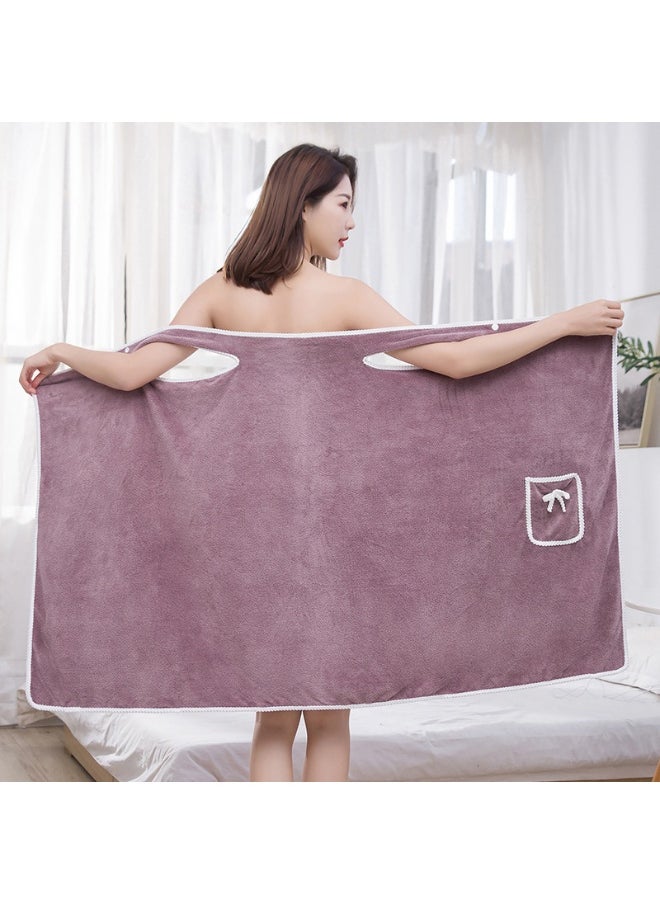 Wearable Coral Fleece Soft Absorbent Bath Skirt