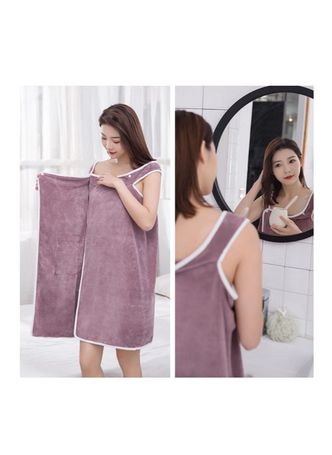 Wearable Coral Fleece Soft Absorbent Bath Skirt