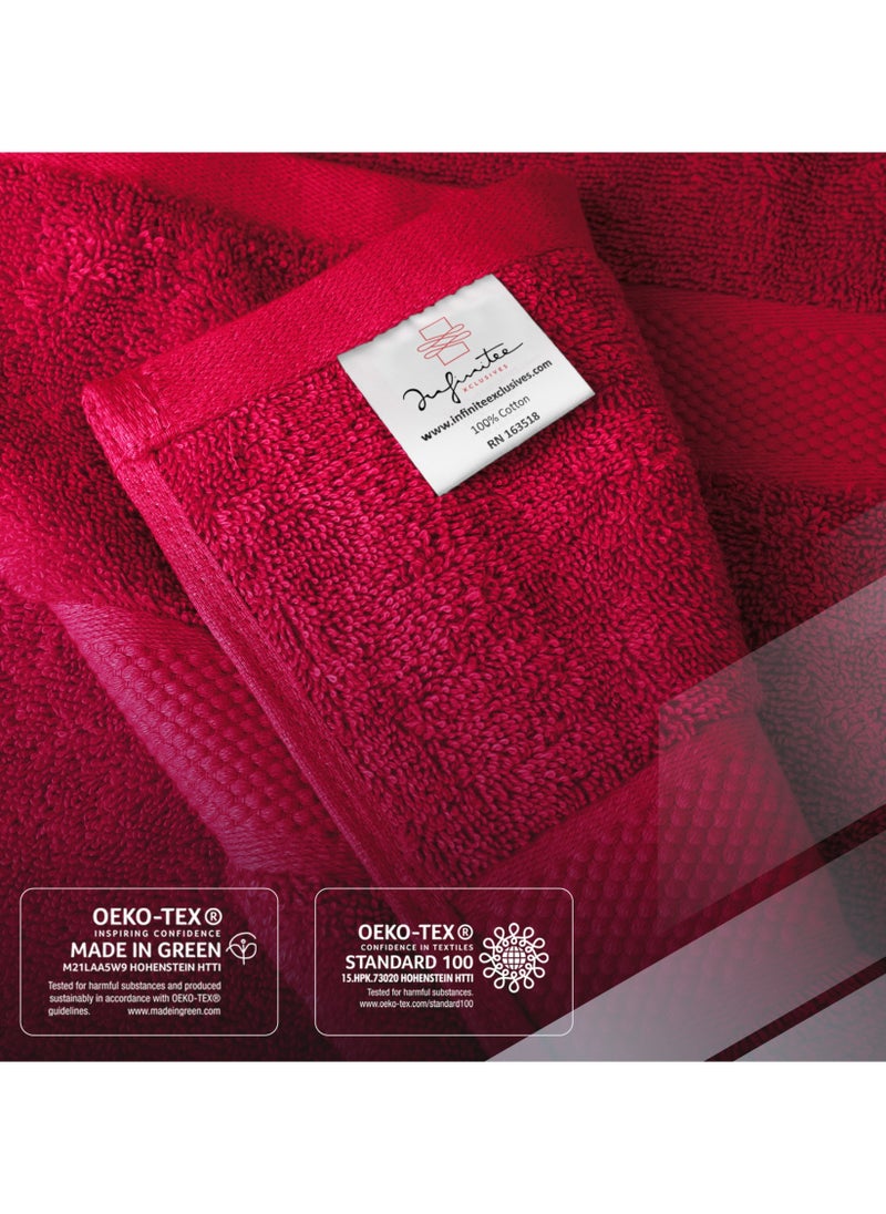 Premium Bath Towels Set Pack of 4-100% Ring Spun Cotton Towels - Red Bath Towels 68cm x 137cm - Soft Feel, Quick Dry, Highly Absorbent Durable Towels, Perfect for Daily Use by Infinitee Xclusives