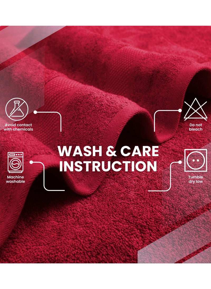 Premium Bath Towels Set Pack of 4-100% Ring Spun Cotton Towels - Red Bath Towels 68cm x 137cm - Soft Feel, Quick Dry, Highly Absorbent Durable Towels, Perfect for Daily Use by Infinitee Xclusives