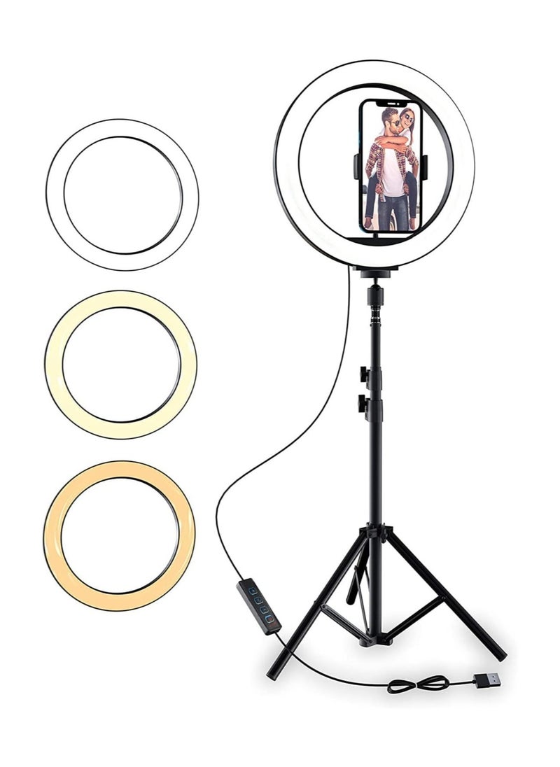 14’’ Ring Light with Tripod, Selfie Ring Light with Tripod Stand, Light Ring for Video Recording＆Live Streaming(YouTube, Instagram, TIK Tok), Compatible with Phones & Webcams