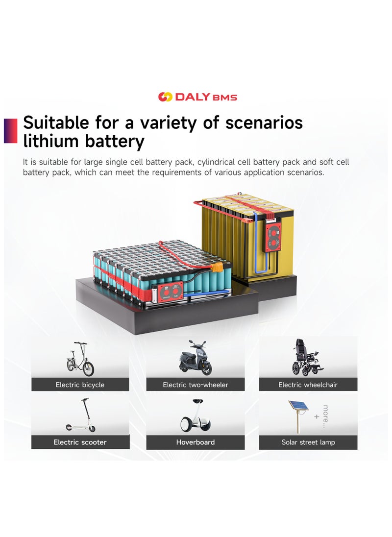 DALY 4S 12V 15A LiFePO4 Battery Management System (BMS) – Hardware Version for Electric Bikes, Scooters, Solar Applications, and Portable Power Systems