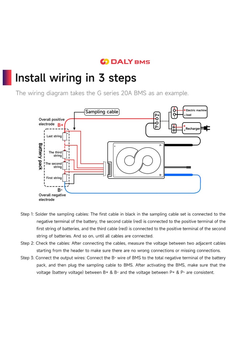 DALY 3S 12V 15A Li-ion Battery Management System (BMS) – Hardware Version for Electric Bicycles, Scooters, Wheelchairs, and Portable Power Solutions