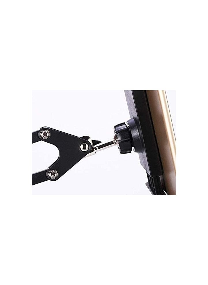 Tablet Stand Holder for iPad with 2 Adjustable Arm and 360° Rotates Multi-Angle Adjustable (Black)