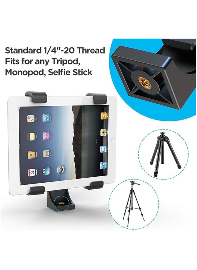 iPad Tripod Mount Adapter Universal Tablet Clamp Holder Fits Ipad, Ipad Air, Ipad Mini, Microsoft Surface, Nexus and Most Tablets, Use on Tripod, Monopod, Selfie Stick, Tabletop Tripod Stand Etc