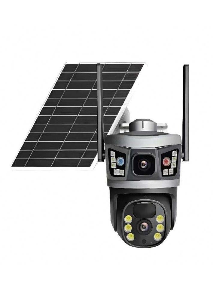 V380 Dual Lens Wireless Solar Camera – 6MP 4G Self-Tracking Outdoor Security Camera with Solar Power