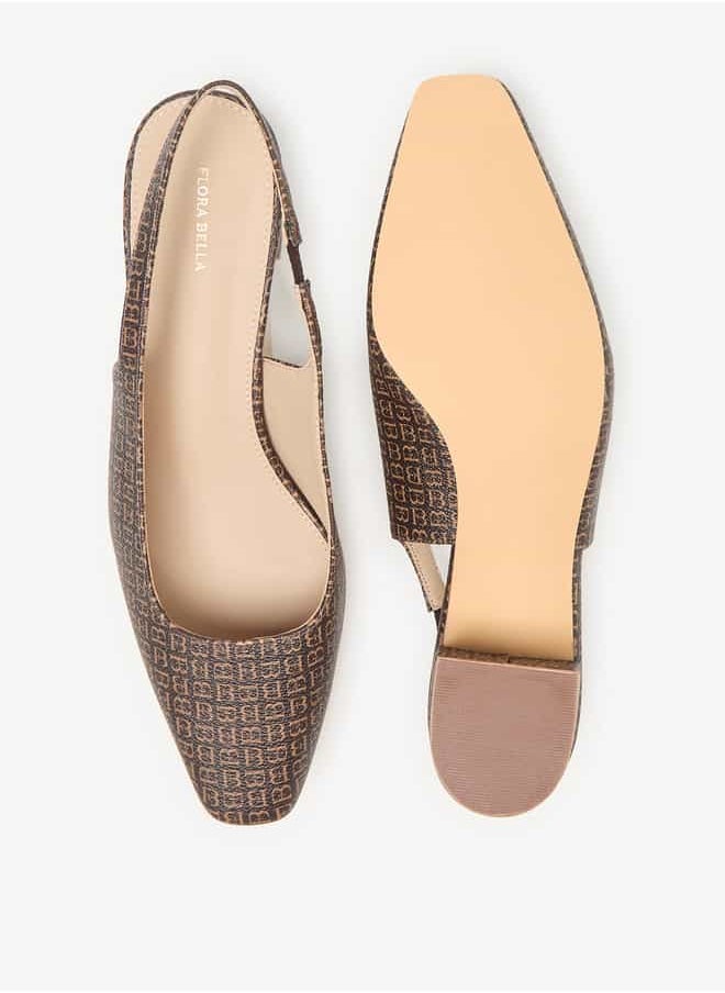 Women Textured Slingback Mules with Block Heels