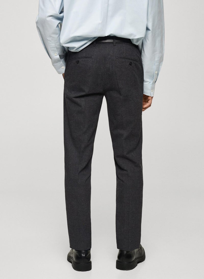 Slim-Fit Cotton Trousers